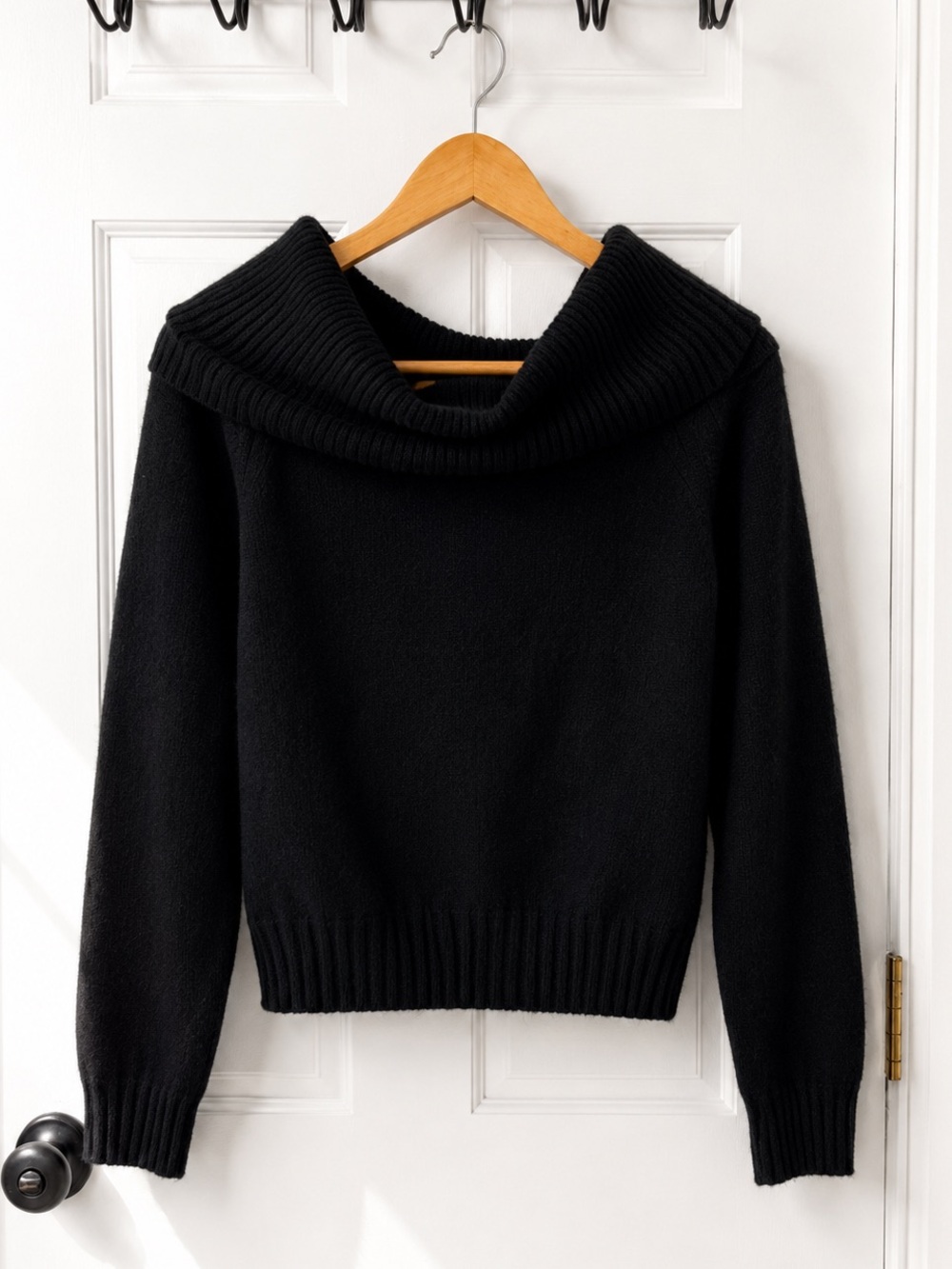 H&M Divided Black Off-Shoulder Ribbed Sweater
